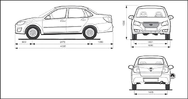 Габариты Datsun On-Do