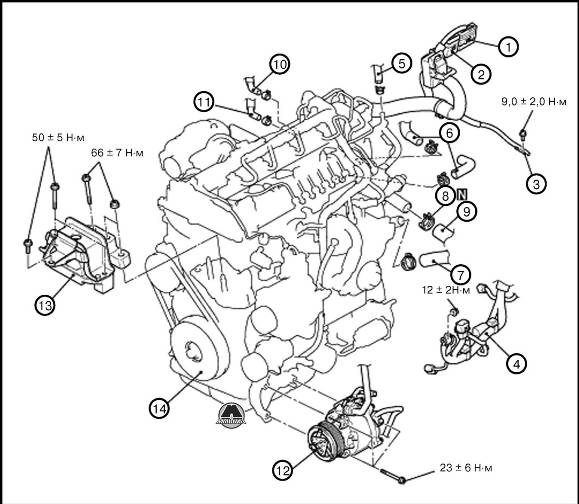Снятие двигателя Mitsubishi Outlander