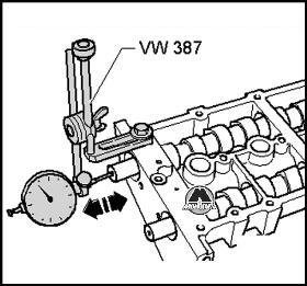 Проверка осевого зазора распредвала VW Polo